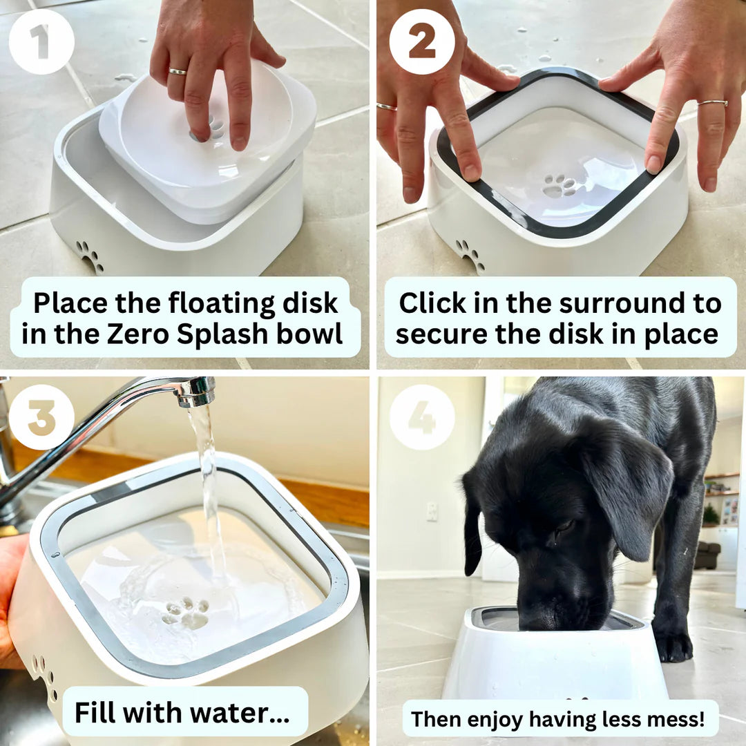 Fluffy Tailâ„¢ Zero Splash Dog Water Bowl
